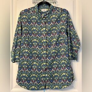 DrakesFloral Patterned Cotton Shirt, size 16